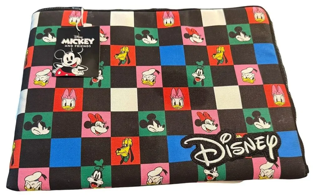 Disney Mickey & Friends Checkerboard Zip Pouch 14